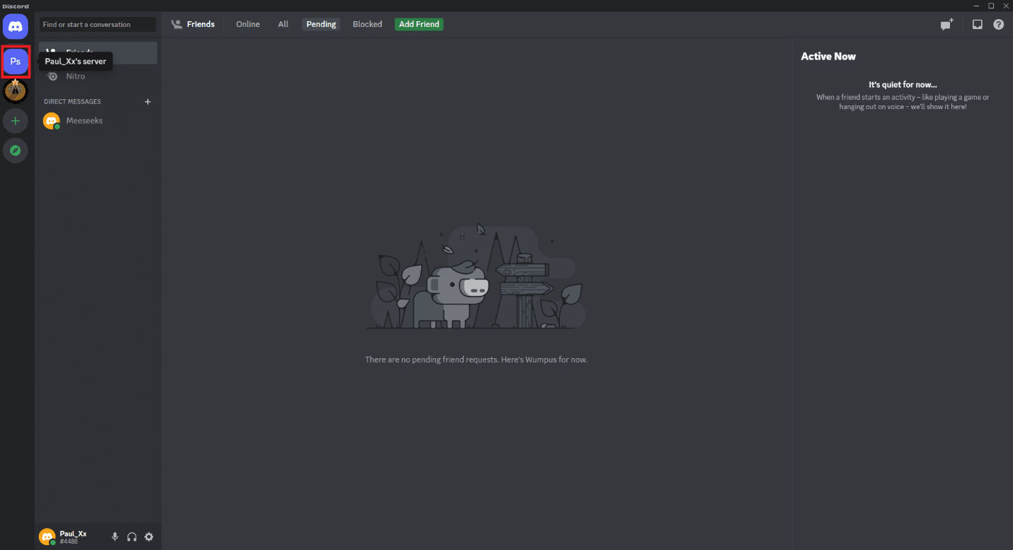 Öffnen Sie die Discord-Desktop-App und klicken Sie auf den Server, von dem das zu entfernende Mitglied stammt.