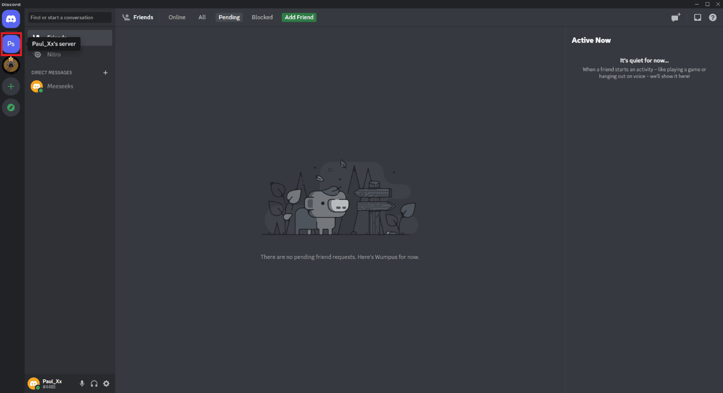 Öffnen Sie die Discord-Desktop-App und klicken Sie auf den Server, auf dem eine Person hinzugefügt werden soll