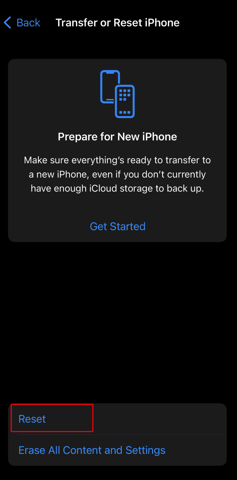 点击重置。修复 iPhone 不响铃问题的 16 种方法