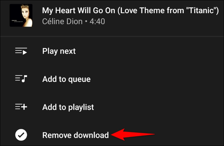 Scegli "Rimuovi download" nel menu.