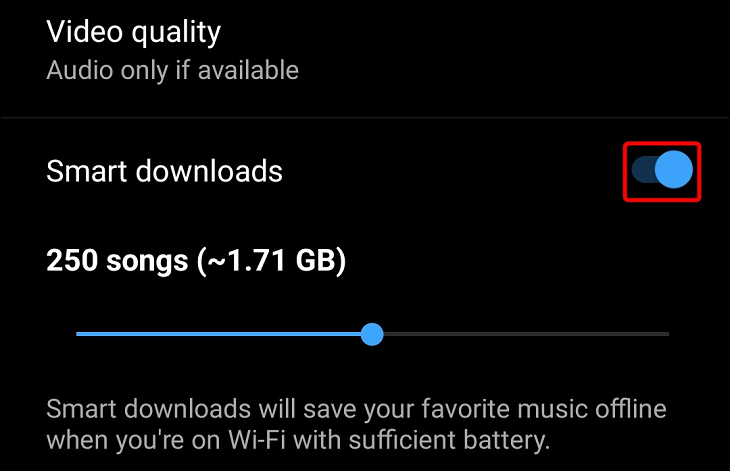 Disabilita "Download intelligenti".