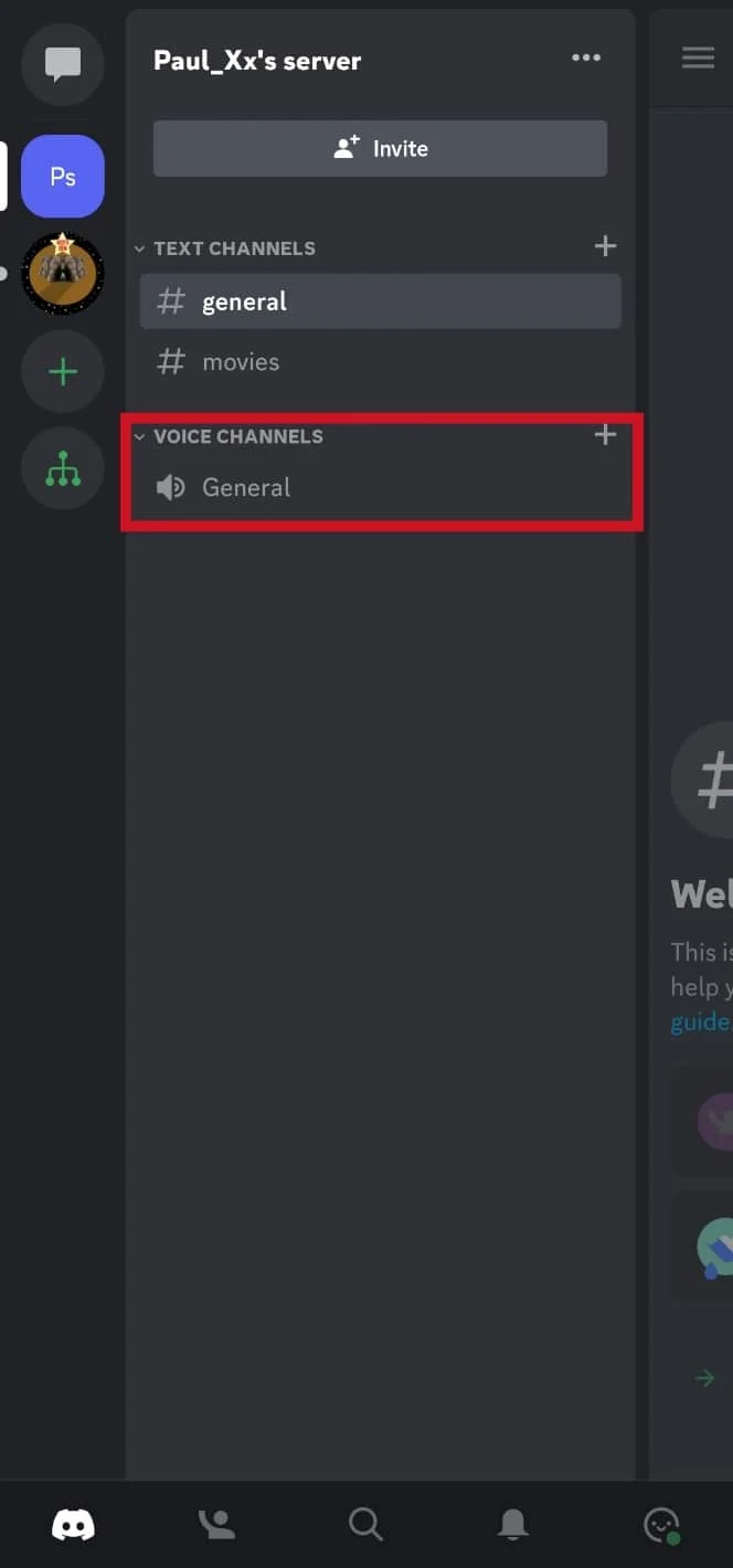 Gehen Sie in einen Discord-Kanal und wählen Sie einen Sprachkanal aus