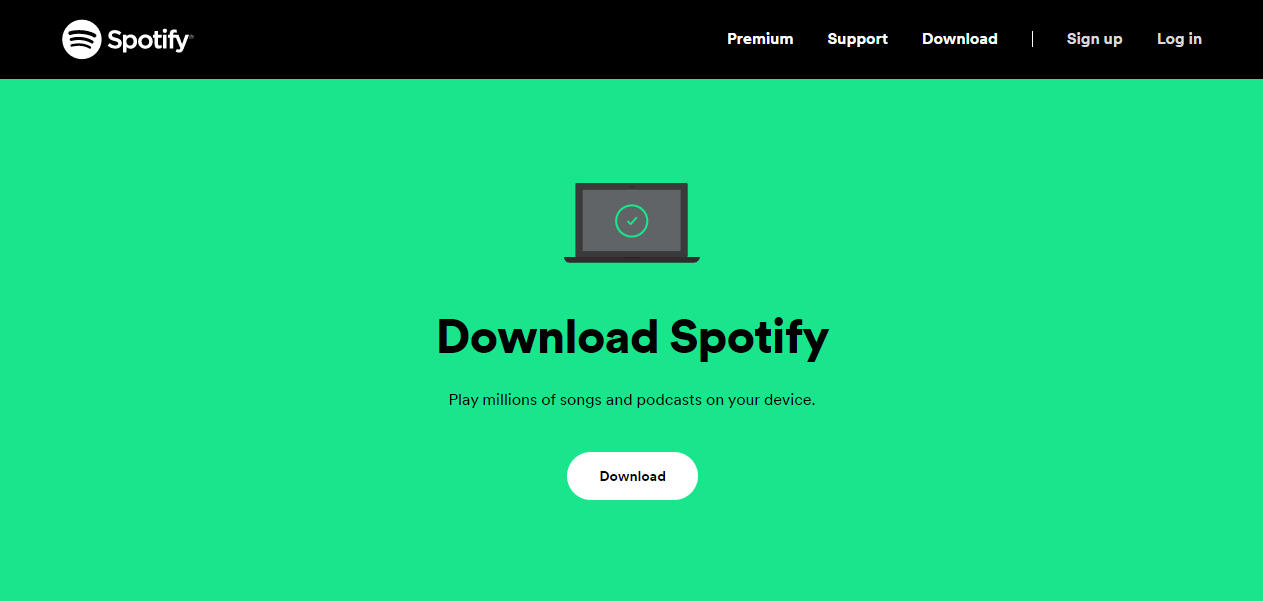 打開網絡瀏覽器並轉到下載 Spotify 頁面。如何修復 Windows 10 中的 Spotify Code 4 連接錯誤