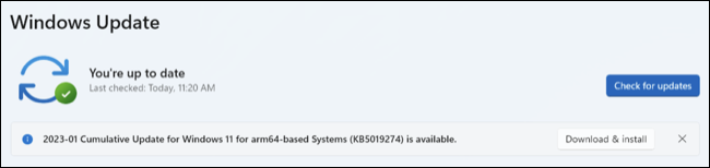 ใช้ Windows Update ใน Windows 11