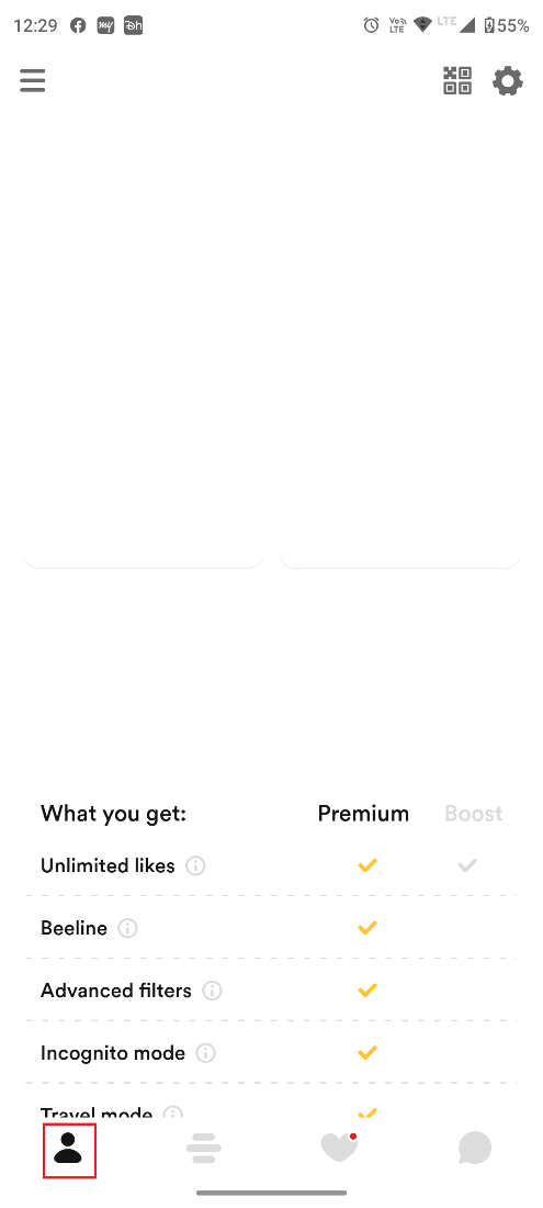 Ketuk ikon Profil