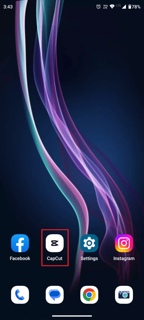 Apri l'app CapCut sul tuo smartphone