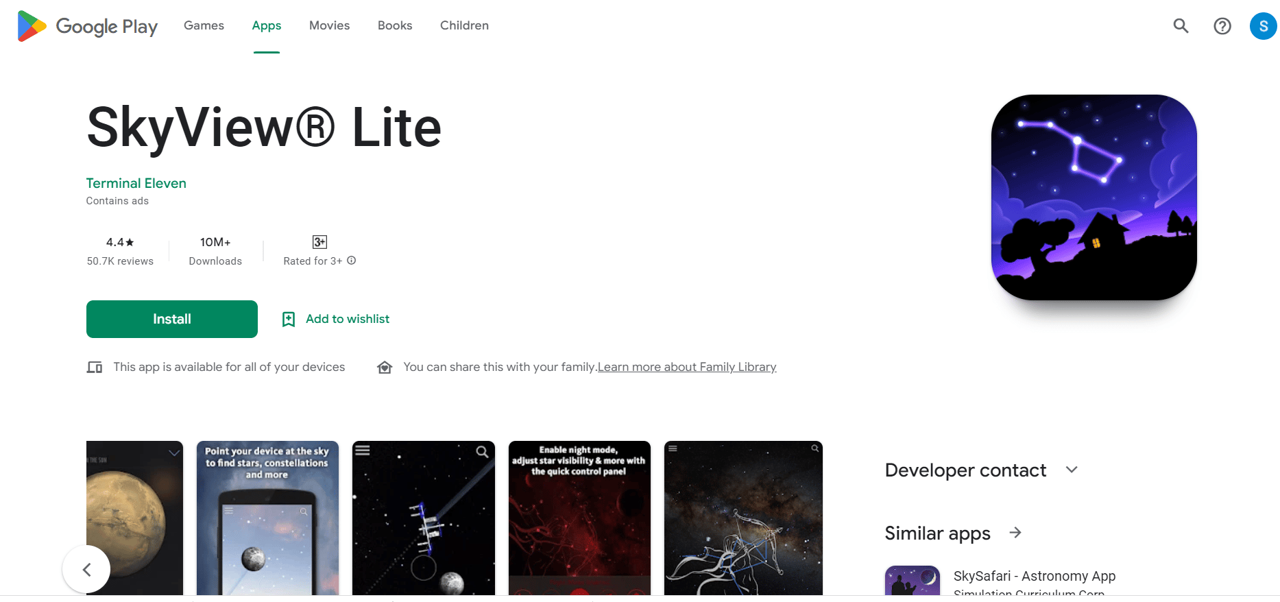 Pagina de instalare SkyView Lite