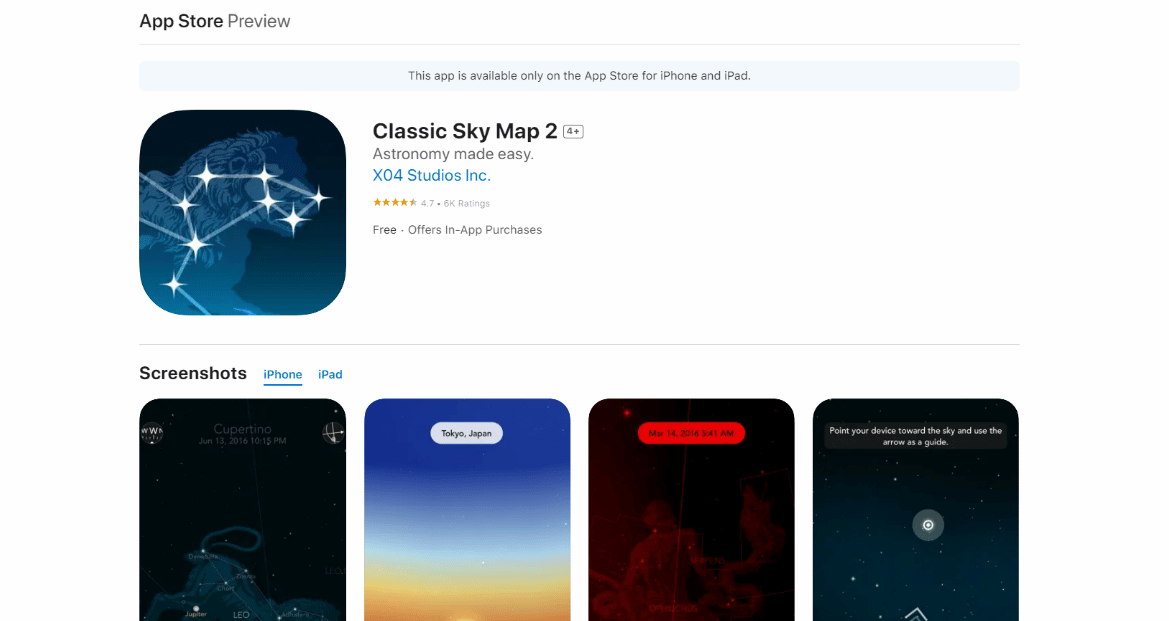 Pagina de instalare a aplicației Sky Classic 2