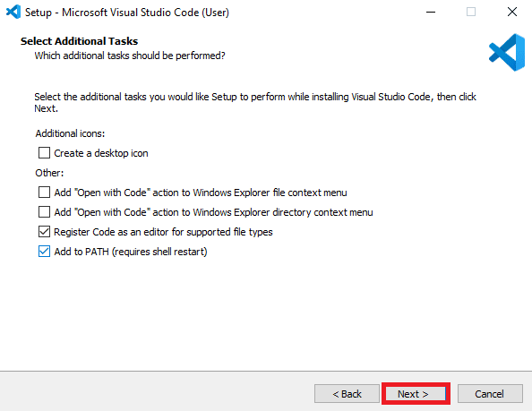 单击下一步按钮。如何下载适用于 Windows 10 的 Visual Studio