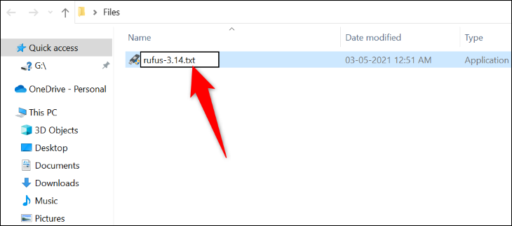 Mengubah ekstensi file.