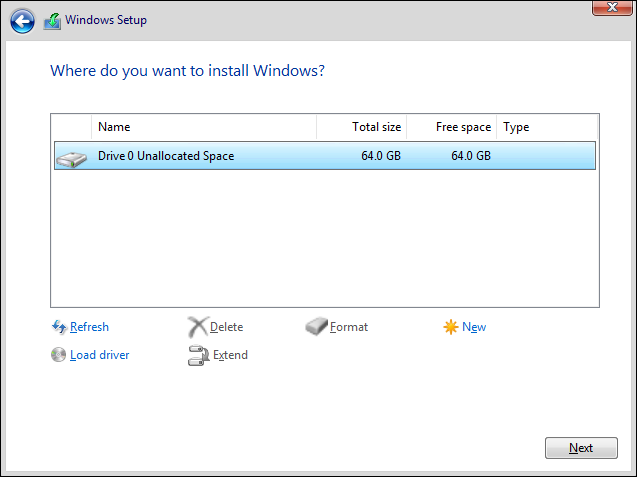 Windows 11 のインストール先を選択