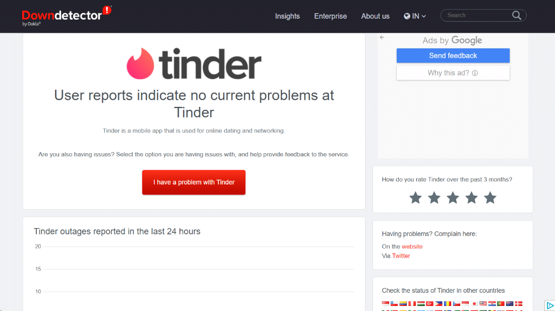 Warten Sie, bis die Zeit des Tinder-Servers abgelaufen ist