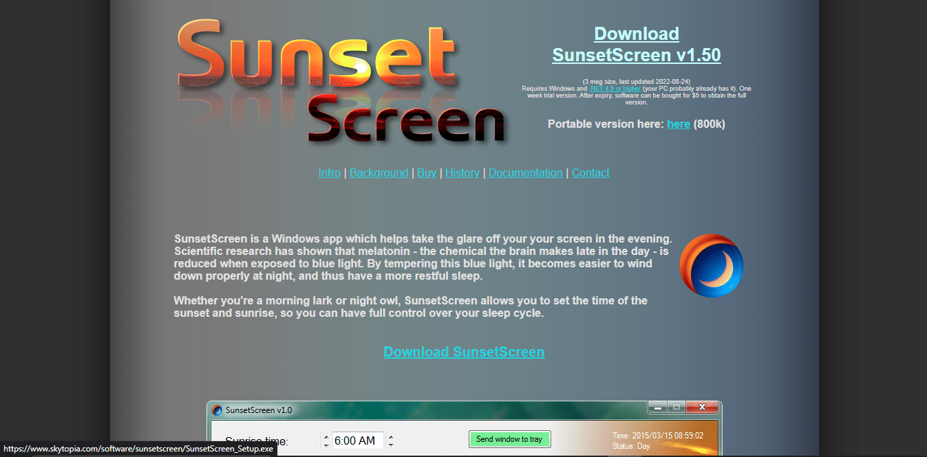 SunsetsScreen-App. Top 10 der besten Blaulichtfilter-Apps für PC