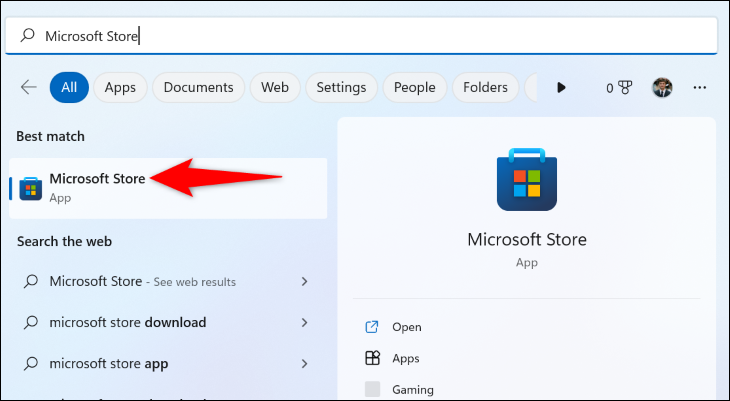 Pilih "Toko Microsoft."