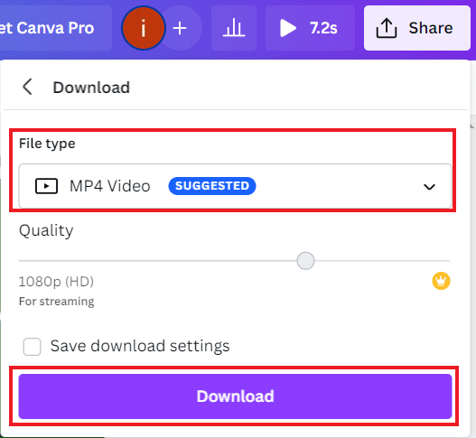 Pilih jenis File dan klik Unduh