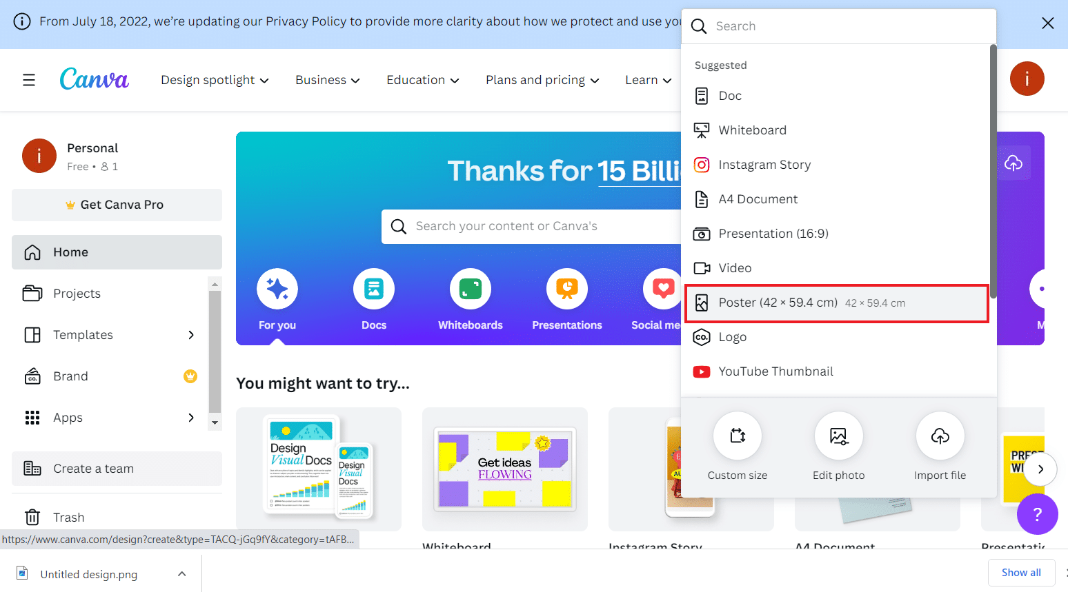 Pilih Poster | Cara Membuat Efek Bayangan di Canva