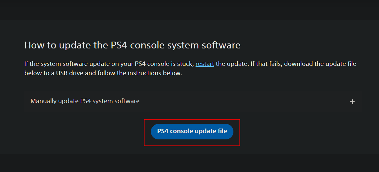 Scarica l'ultimo file di aggiornamento dal link PlayStation ufficiale