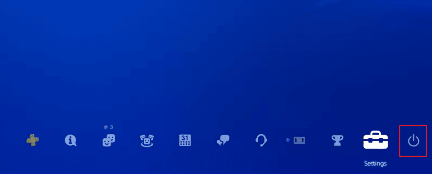 Icona POWER su PS4