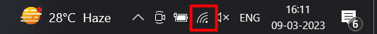Haga clic en el icono WiFi