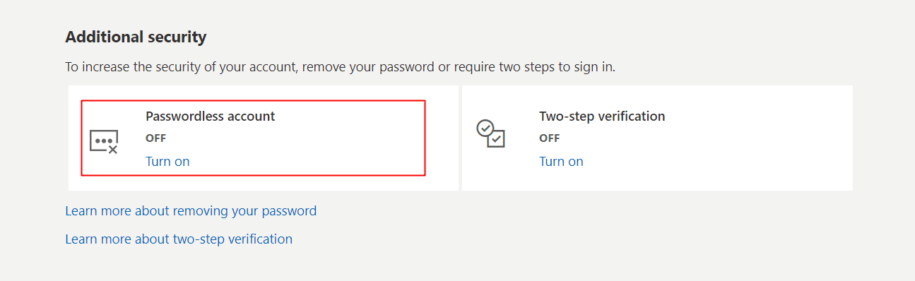Sub contul fără parolă, sub Securitate suplimentară, selectați Activare. 12 moduri de a remedia eroarea de verificare a mesajului care nu trimite Microsoft