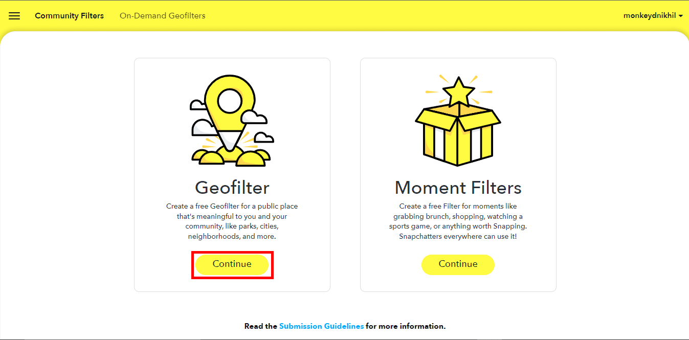 Klik lanjutkan Geofilter