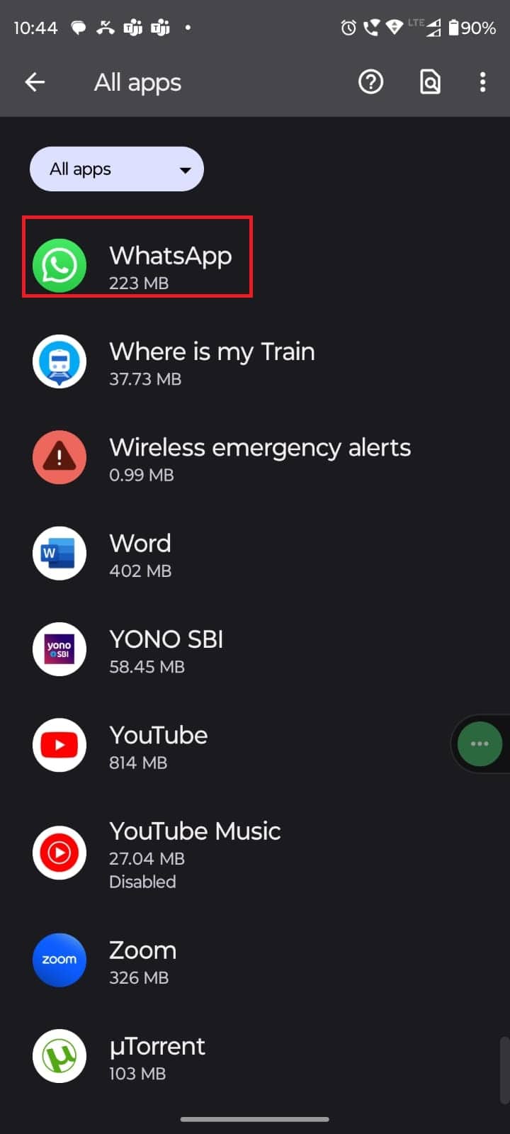 找到 WhatsApp 並選擇它