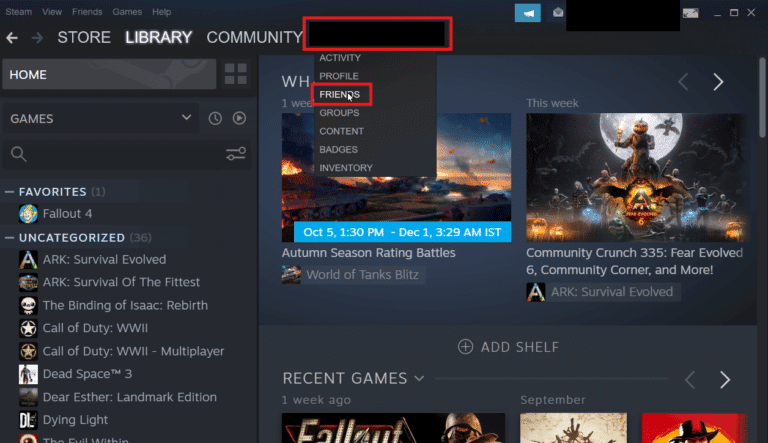 انقر فوق الأصدقاء | كيفية إلغاء حظر شخص ما على Steam