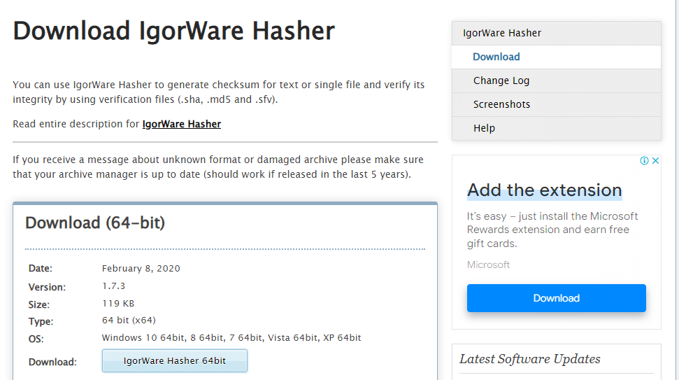 IgorWare ハーサー。 15 の最高の無料ファイル ハッシュ チェッカー ツール