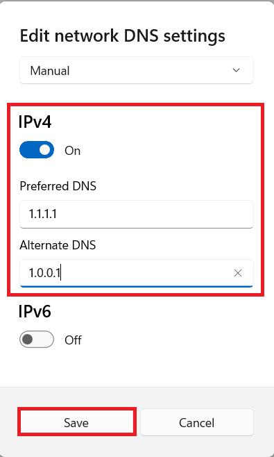 Impostazione del server DNS personalizzato