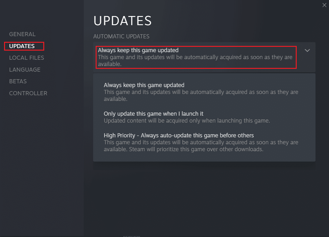 păstrați întotdeauna acest joc actualizat eșantion Steam
