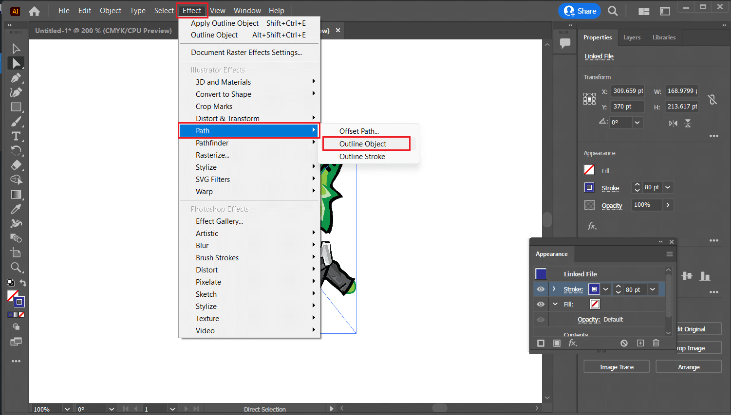 Efekt - Yol - Anahat Nesnesi | Adobe Illustrator'da Metnin Anahatlarını Nasıl Çizersiniz?