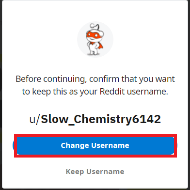 Ora, fai clic su Cambia nome utente.