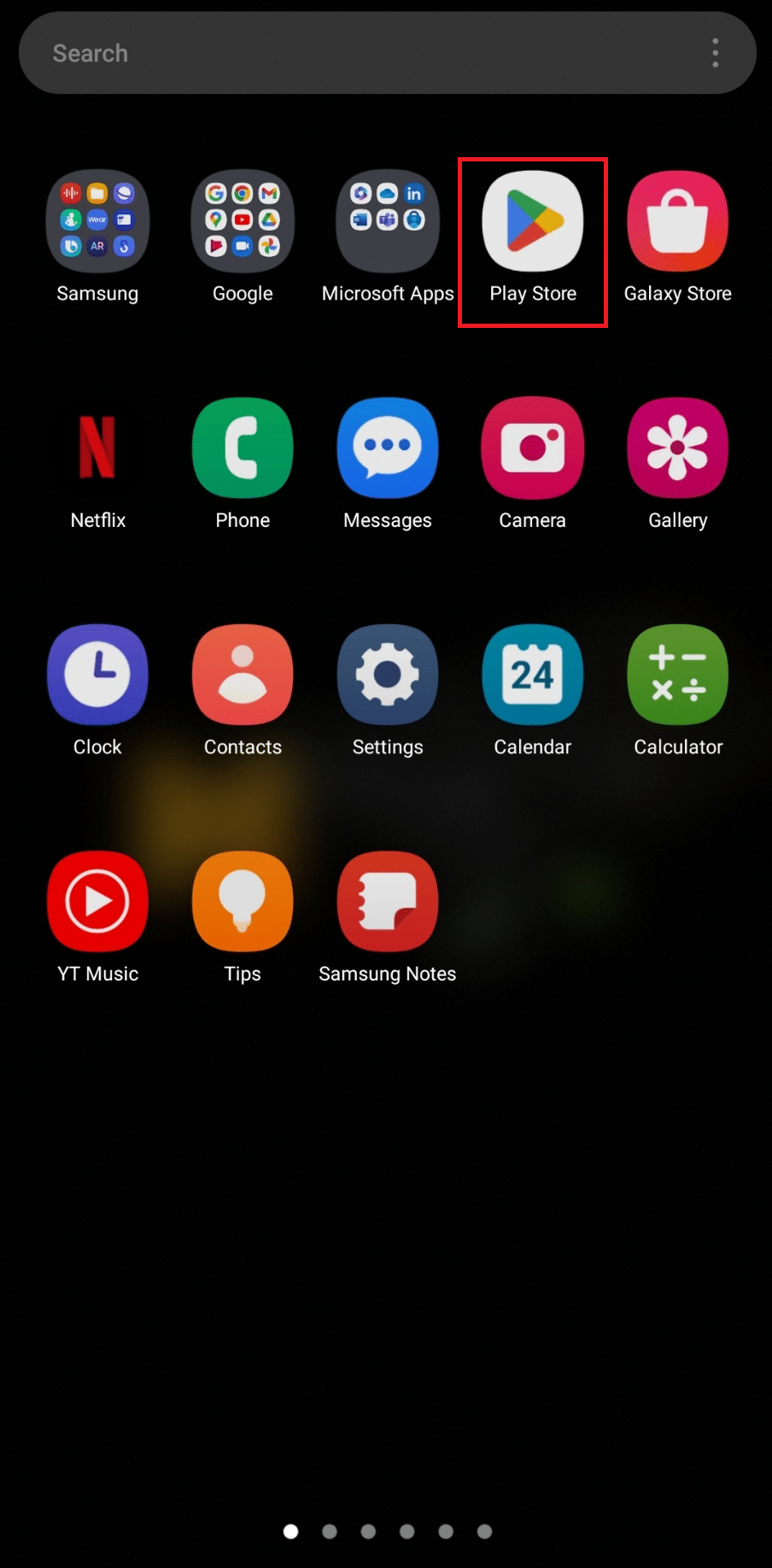 Google Play Store en el menú de la aplicación del teléfono Android