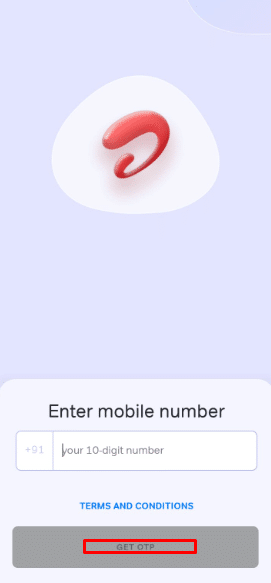 Toque no botão Obter Otp | Como fazer um toque de chamada para Android