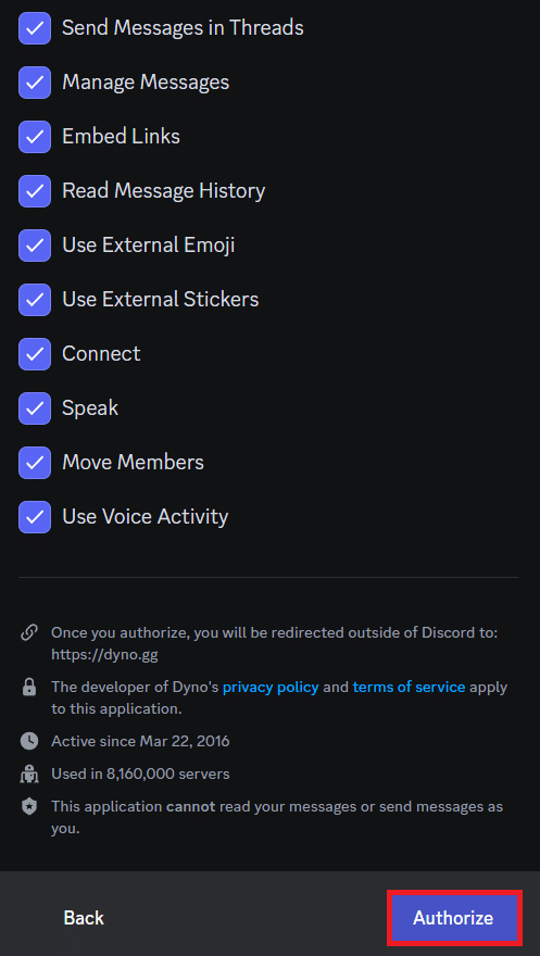 Fare clic su Autorizza. Come avvertire qualcuno su Discord