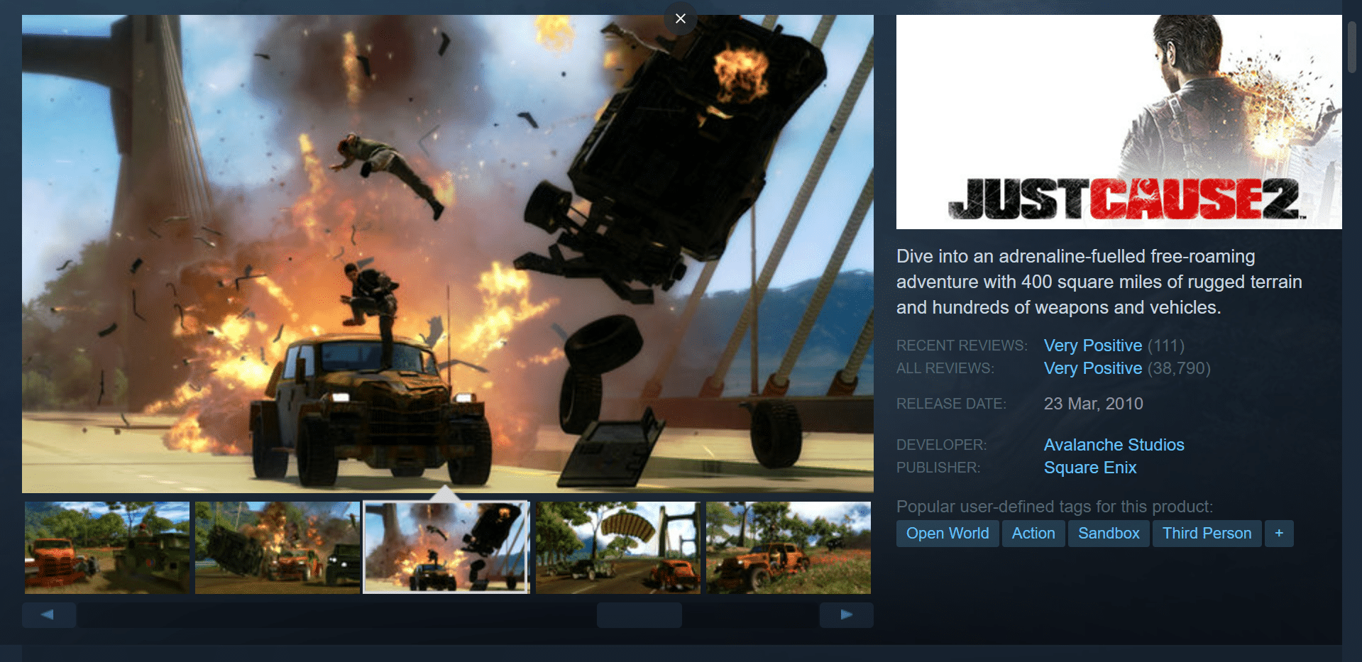 Just Cause 2. Düşük Uçlu PC için En İyi 36 Açık Dünya Oyunu