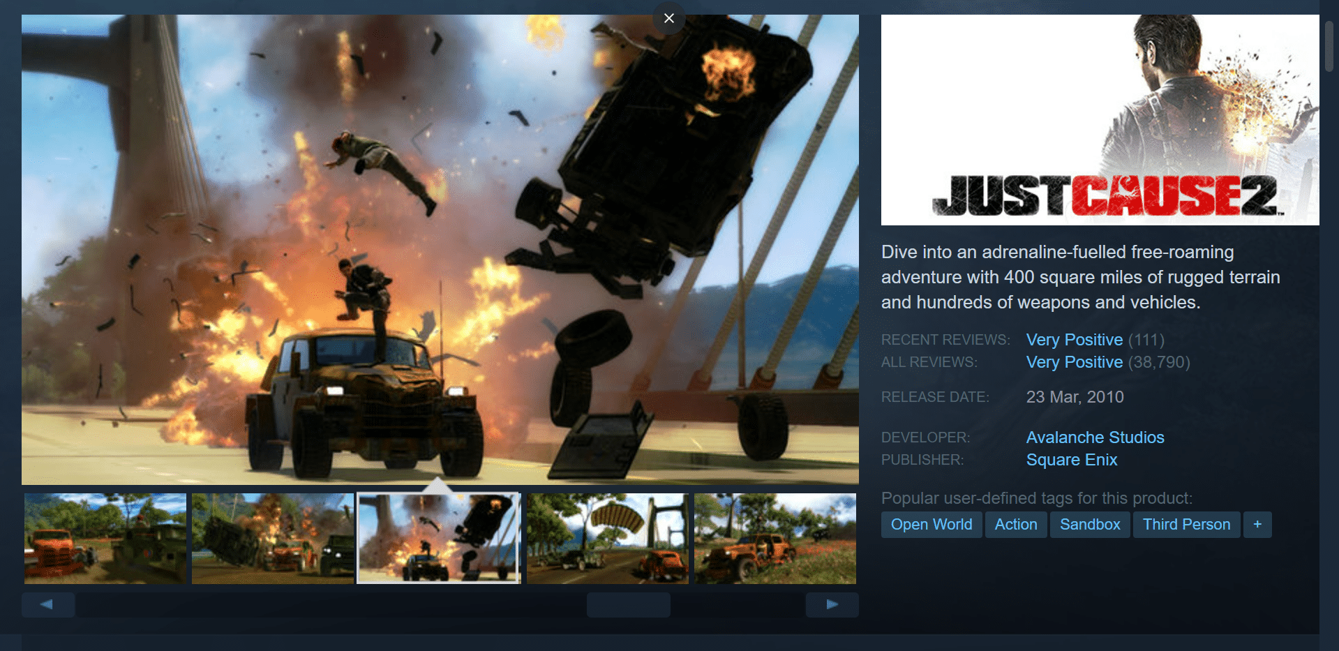 Just Cause 2. 36 najlepszych gier z otwartym światem na komputery PC z niższej półki