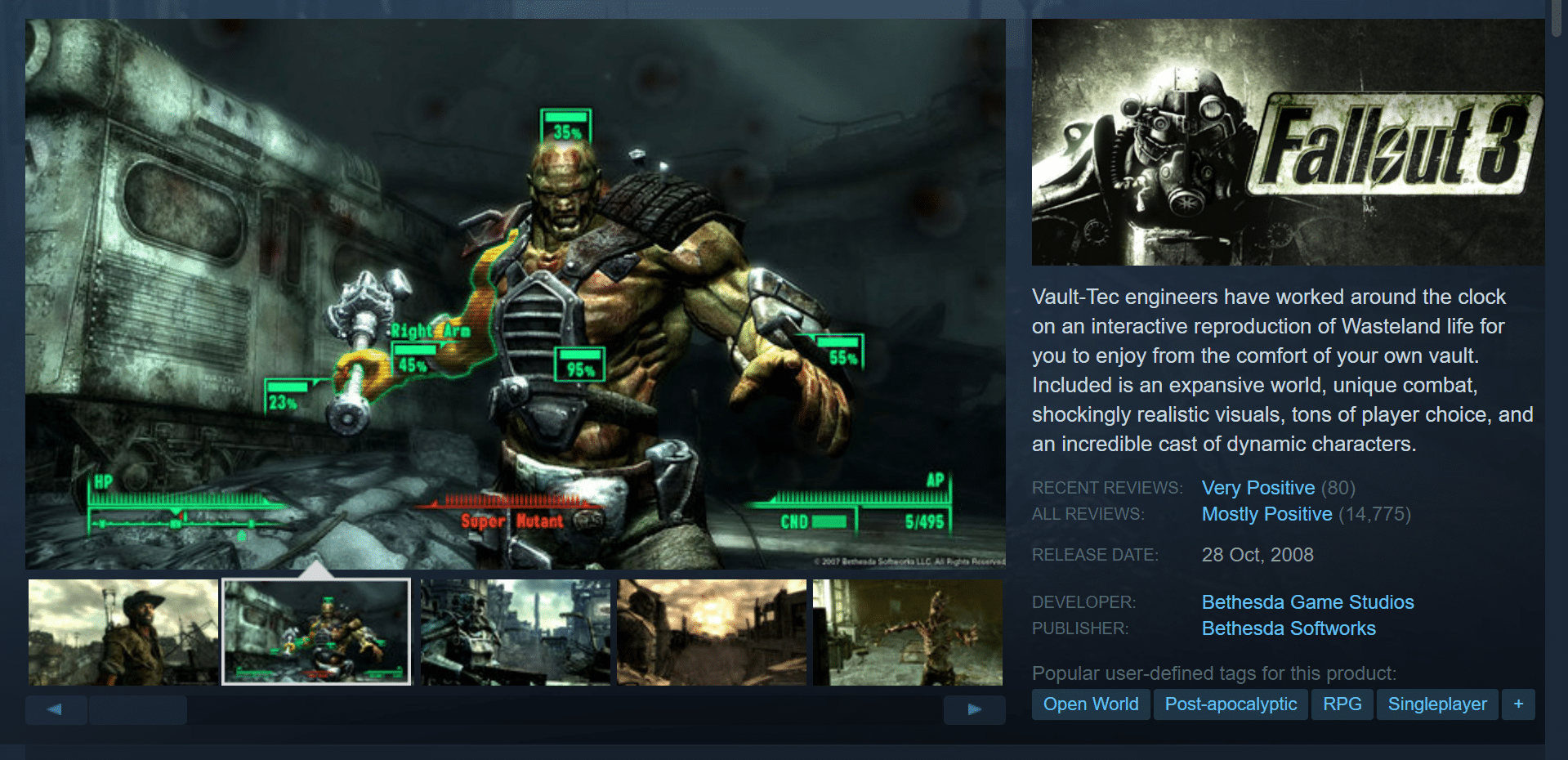 Fallout 3. 저사양 PC용 최고의 오픈 월드 게임 36선