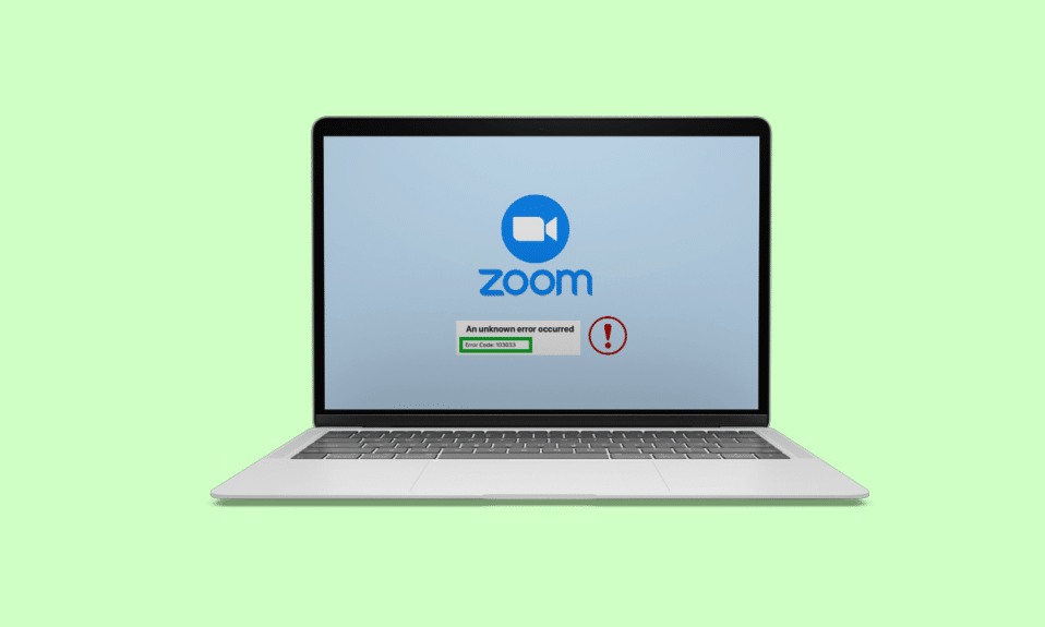 Corrigir o código de erro de zoom 103033 no Windows 10