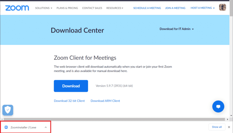Inicie el archivo ZoomInstaller. Solucione el código de error de Zoom 103033 en Windows 10