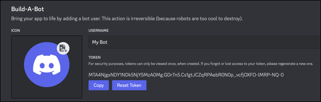 Temukan token bot Discord Anda