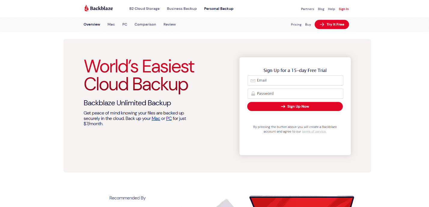 Backblaze. 22 أفضل بدائل Dropbox