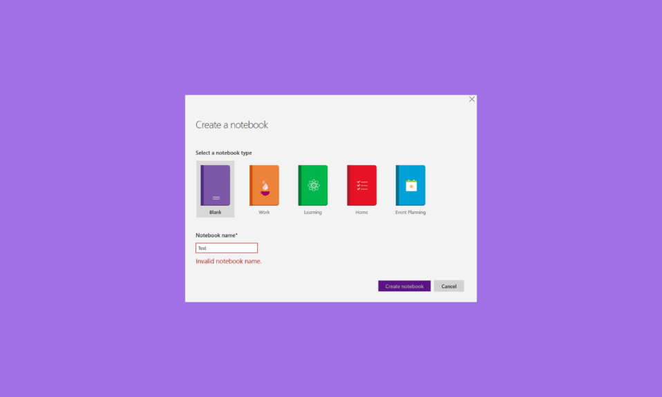 Microsoft OneNote 잘못된 노트북 이름 오류 수정