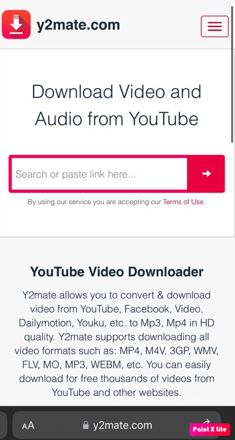 y2mate 웹사이트로 이동 | iPhone 카메라 롤에 YouTube 동영상을 다운로드하는 방법