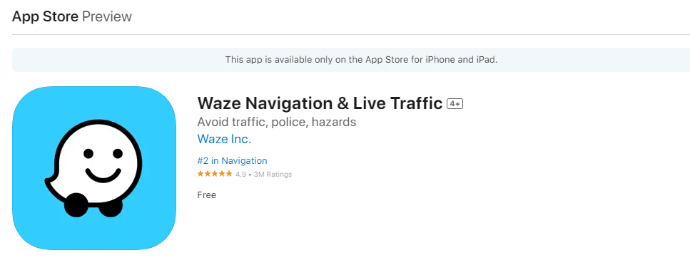 Waze للملاحة وحركة المرور المباشرة