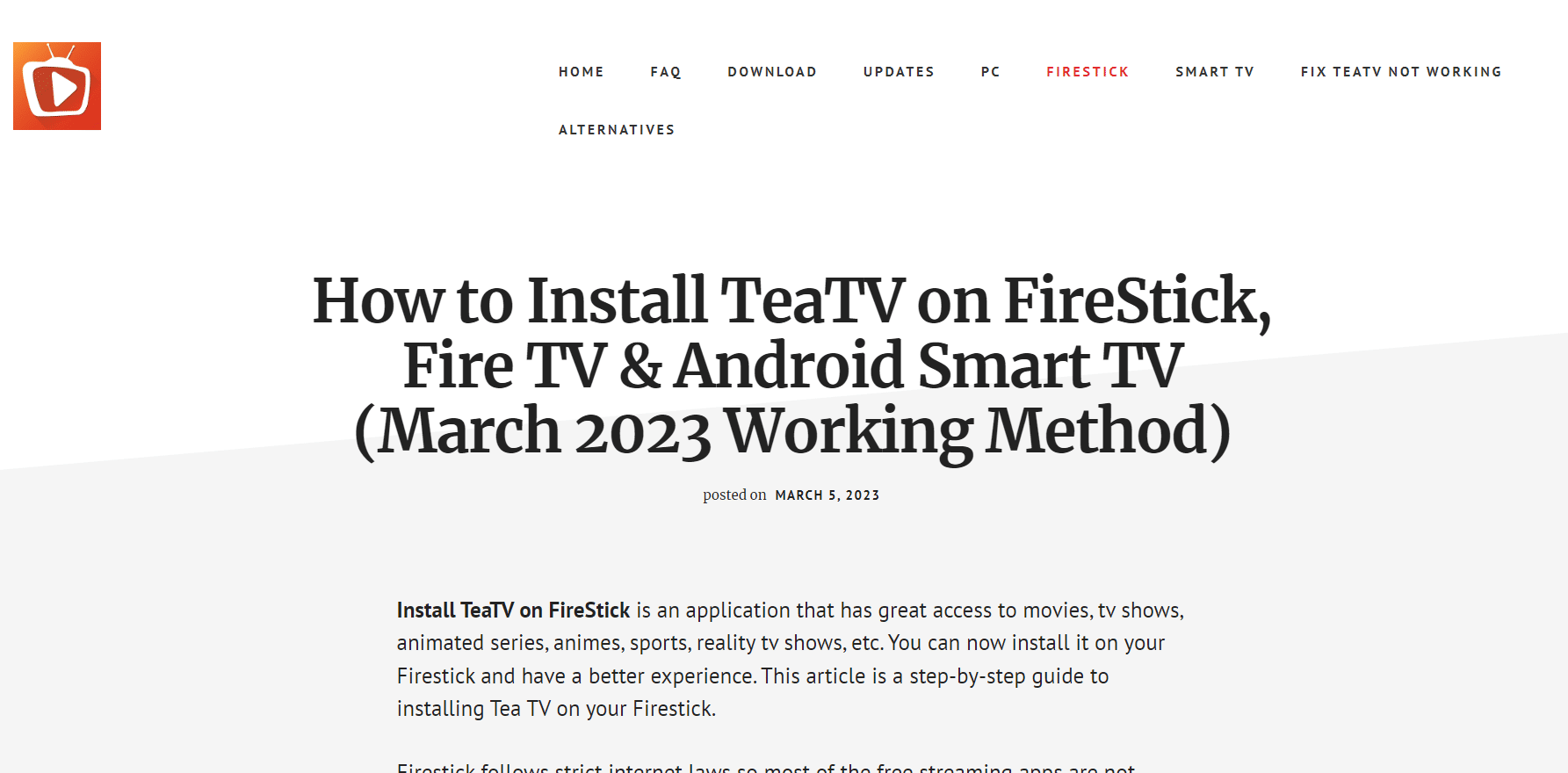 TeaTV. 26 Aplikasi Film Gratis Terbaik untuk Firestick