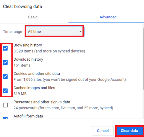 Hapus Cookie dan Cache Peramban