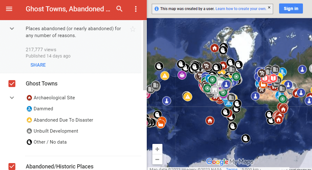 Google Maps dan Google Earth. 10 Situs Terbaik untuk Menemukan Tempat Terbengkalai