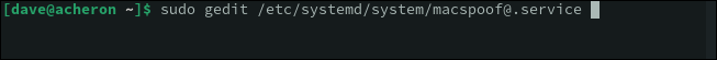 エディターを起動して systemd ユニット ファイルを作成する