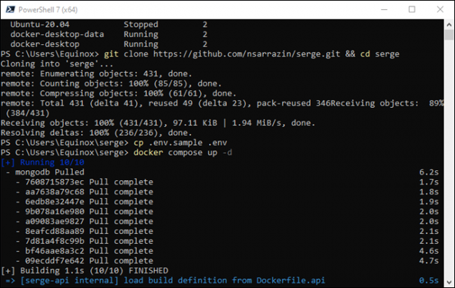 Docker-Compose 設置 Serge。